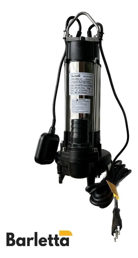 BOMBA TRITURADORA BARLETTA BRMTRITUS1.1 1.5 HP 230V DESCARGA 2"